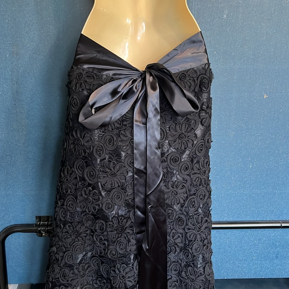 Black tie fully lined rosette maxi skirt size large - Picture 5 of 10